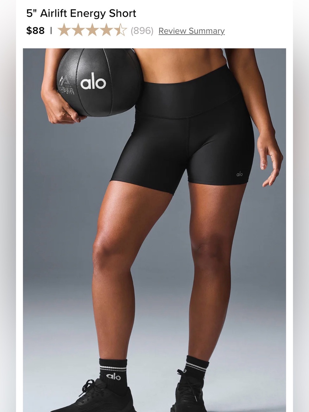 ALO Yoga Black Airlift Energy Short — High-Rise Activewear
